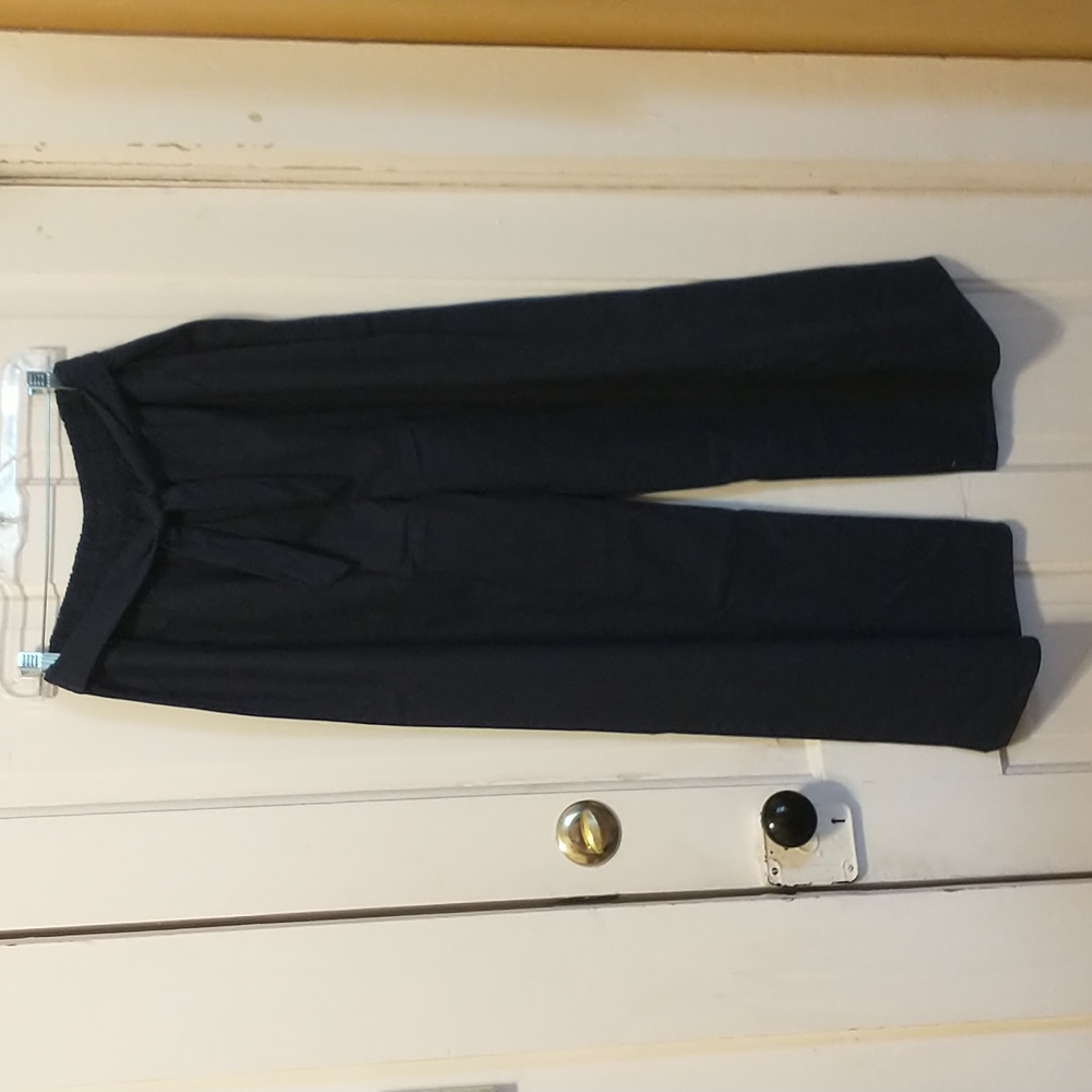 Brand New in bag Navy Palazzo Pant w/ front tie and pockets stretch waist Size L